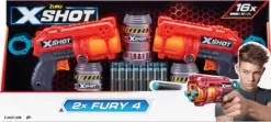 Zuru X-Shot - Fury 4 Blaster 2-Pak - Inkl. 16 Darts + 3 Dåser