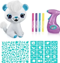 Airbrush Plush - Katte Bamse - Med 4 Farver Og Skabeloner