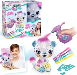 Airbrush Plush - Katte Bamse - Med 4 Farver Og Skabeloner -Legetøjsverden airbrush plush kattekilling 570564 5