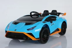 Azeno - Lamborghini Elbil Til Børn - Blå -Legetøjsverden azeno elbil lamborghini huracan blaa 604989 3