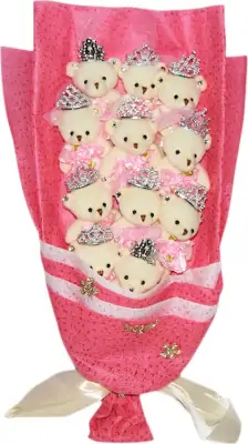 Bamse Buket I Æske - Lyserød