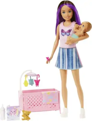 Barbie - Skipper Dukke - Babysitter Inc - 10+ Dele 1 Barbie - Skipper Dukke - Babysitter Inc - 10+ Dele