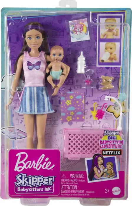 Barbie - Skipper Dukke - Babysitter Inc - 10+ Dele 2 Barbie - Skipper Dukke - Babysitter Inc - 10+ Dele - Billede 2