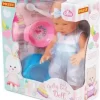 Babydukke Pige Med Tilbehør - Blå - Jolly Baby Doll - 35 CM - 6 Dele