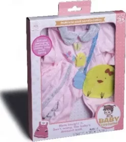 Dukketøj - Sparkedragt Med Hue Og Taske - 40 CM - Miller Baby