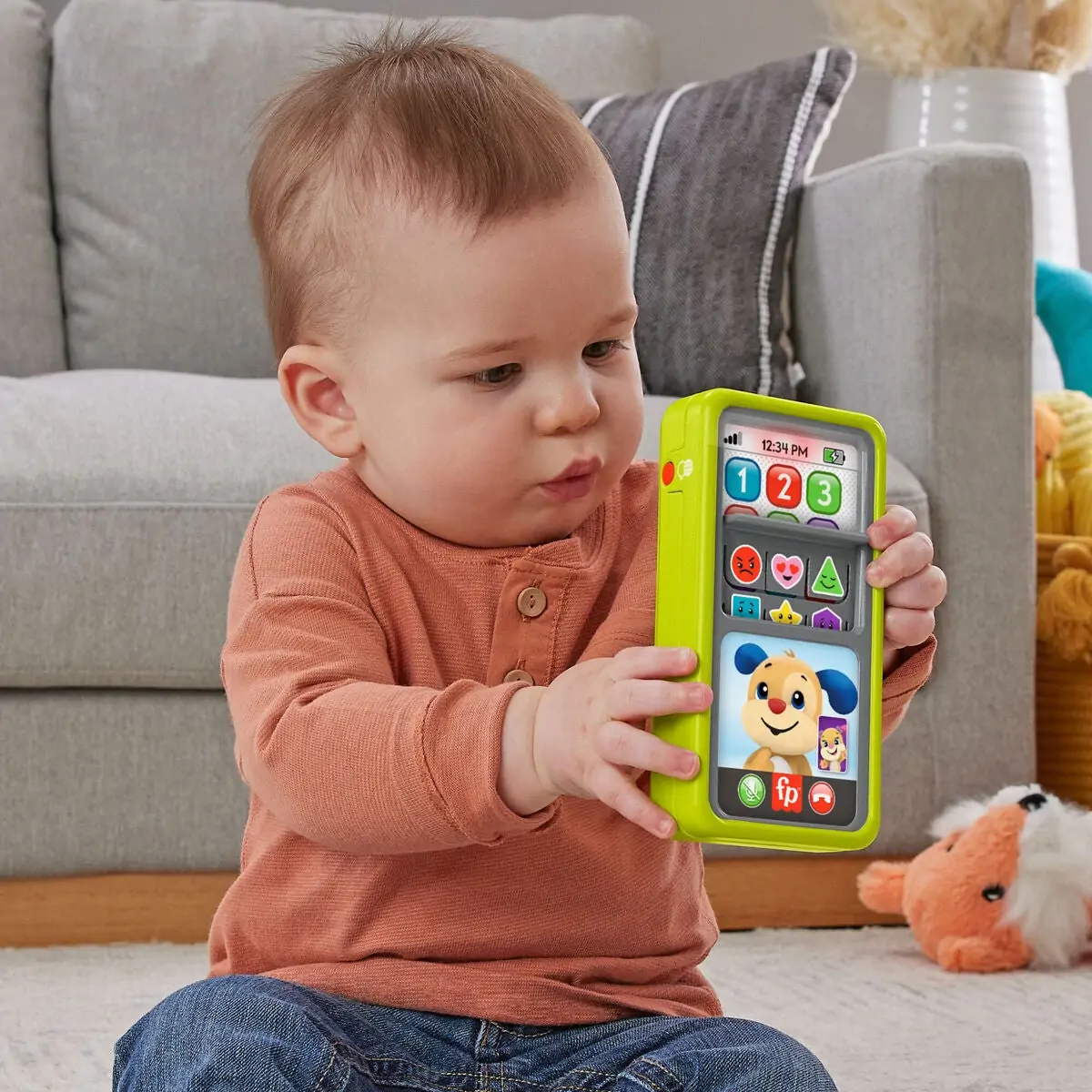 Fisher Price - Smart Phone Legetøj Med Lyd - 2-I-1 Skub Og Lær 5 Fisher Price - Smart Phone Legetøj Med Lyd - 2-I-1 Skub Og Lær - Billede 5