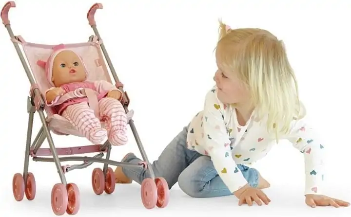 Happy Friend - Dukkevogn - Klapvogn Til Dukke - Pink 2 Happy Friend - Dukkevogn - Klapvogn Til Dukke - Pink - Billede 2