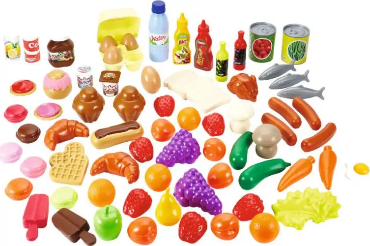 Legemad Sæt - Legetøjsmad I Kasse - 75 Dele 2 Legemad Sæt - Legetøjsmad I Kasse - 75 Dele - Billede 2