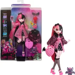 Monster High Dukke - Draculaura Med Kæledyr 10 Monster High Dukke - Draculaura Med Kæledyr -Legetøjsverden monster high dukke med kaeledyr draculaura hhk51 603405 4