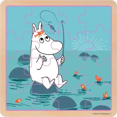 Mumi Puslespil I Træ - Fiskeri - 16 Brikker 1 Mumi Puslespil I Træ - Fiskeri - 16 Brikker