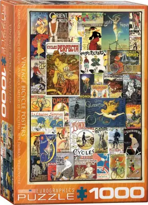 Puslespil Med 1000 Brikker - Vintage Bicycle Posters 1 Puslespil Med 1000 Brikker - Vintage Bicycle Posters