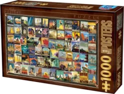 Puslespil Med 1000 Brikker - Attraktioner - Vintage Collage
