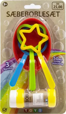 Sæbebobler Til Børn - Med 3 Forme Og Sæbeboblevand - 50 ML