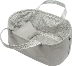 Smallstuff - Lille Dukkelift Med Pude Og Dyne - Grå Quilt