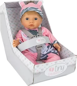 Tiny Treasure Dukke - Blond Hår Med Zebra Tøjsæt -Legetøjsverden tiny treasure blond dukke med zebra toej 539434 6