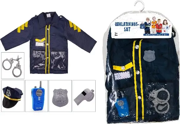 Politi Udklædning Til Børn - Med Tilbehør - 3+ År 2 Politi Udklædning Til Børn - Med Tilbehør - 3+ År - Billede 2