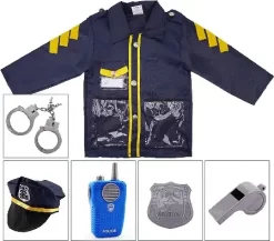 Politi Udklædning Til Børn - Med Tilbehør - 3+ År 10 Politi Udklædning Til Børn - Med Tilbehør - 3+ År -Legetøjsverden udklaedningssaet politi jakke blaa med tilbehoer kn566 597310 2