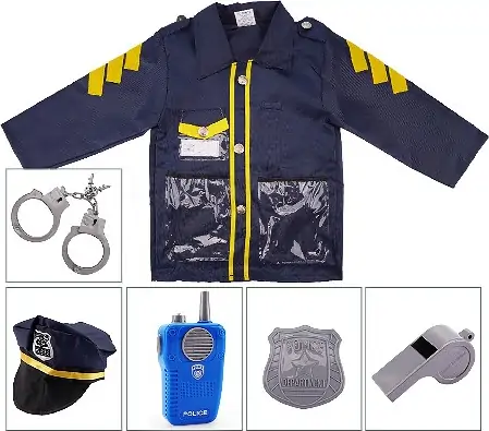 Politi Udklædning Til Børn - Med Tilbehør - 3+ År 3 Politi Udklædning Til Børn - Med Tilbehør - 3+ År - Billede 3