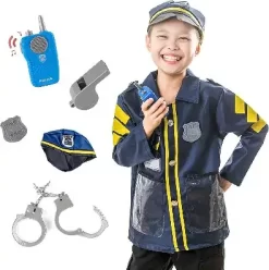 Politi Udklædning Til Børn - Med Tilbehør - 3+ År 11 Politi Udklædning Til Børn - Med Tilbehør - 3+ År -Legetøjsverden udklaedningssaet politi jakke blaa med tilbehoer kn566 597310 3